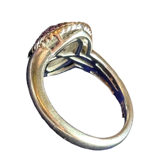 Sterling silver JS 925 real RUBY fancy rhodium plated ring - Picture 3 of 5